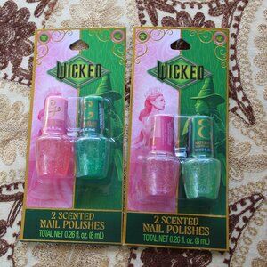 Wicked Nail Polish Palest Glittery Pink and Green Great Stocking Stuffers